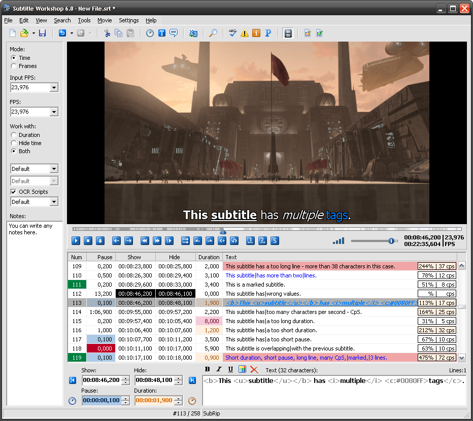 Subtitle Workshop for Mac  6.01 r7
