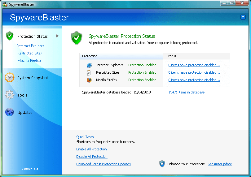 SpywareBlaster 6.0